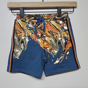 DOLCE & GABBANA Kids Shorts Blue Cotton Marble Print Bermuda‎ 24-30 Months